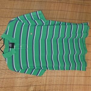 Vintage. 90s. Polo Jeans Ralph Lauren. Striped.  Size XL. Candy Apple Green